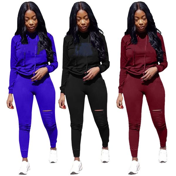 women tracksuit hoodies 2 piece sets ripped jogger suit long sleeve pulloversleggings sports outfits spring clothing slim sportswear 4455, White
women tracksuit hoodies 2 piece sets ripped jogger suit long sleeve pulloversleggings sports outfits spring clothing slim sportswear 4455, White
