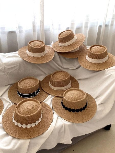 wide brim hats 2021 handmade straw beach hat for women summer holiday panama cap fashion concave flat sun protection visor, Blue;gray
wide brim hats 2021 handmade straw beach hat for women summer holiday panama cap fashion concave flat sun protection visor, Blue;gray