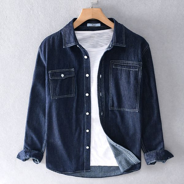 2021 new japanese style long-sleeved casual shirt loose trendy for men cotton blue denim shirts male chemise camisa 2id6, White;black
2021 new japanese style long-sleeved casual shirt loose trendy for men cotton blue denim shirts male chemise camisa 2id6, White;black