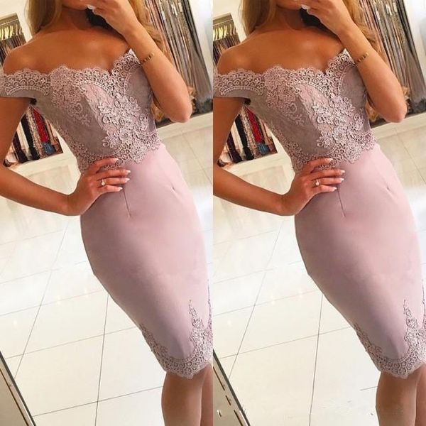 party dresses autumn dusty pink cocktail off shoulder sheath 2021 appliques lace knee length short wedding guests prom gowns, White;black
party dresses autumn dusty pink cocktail off shoulder sheath 2021 appliques lace knee length short wedding guests prom gowns, White;black