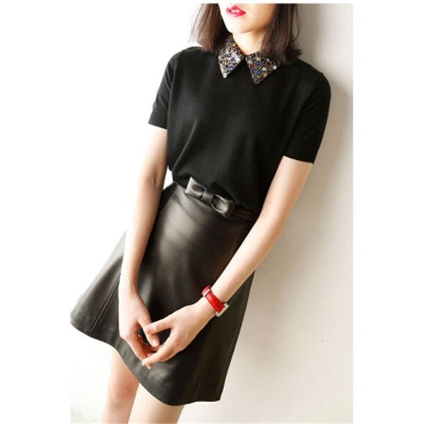 2021 new fashion genuine sheep hide g14 skirt g731, Black 
2021 new fashion genuine sheep hide g14 skirt g731, Black