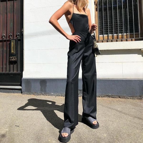 women's jumpsuits & rompers backless suit womens jumpsuit striped casual sleeveless overalls women elegant loose black summer autumn, Black;white
women's jumpsuits & rompers backless suit womens jumpsuit striped casual sleeveless overalls women elegant loose black summer autumn, Black;white