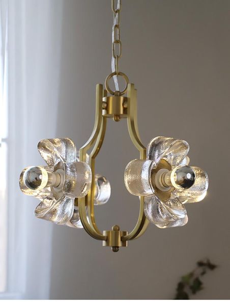 four-leaf clover glass chandelier retro american light luxury living room dining room bedroom all copper lamp
four-leaf clover glass chandelier retro american light luxury living room dining room bedroom all copper lamp