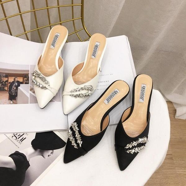 slippers mules shoes crystal pointy toe summer women brand designer shallow ol kitten heels slides fashion brief flip flops 2021, Black
slippers mules shoes crystal pointy toe summer women brand designer shallow ol kitten heels slides fashion brief flip flops 2021, Black