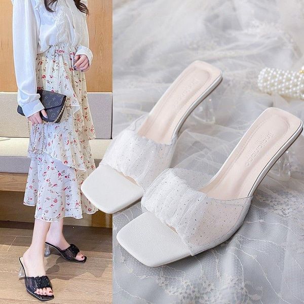sandals fashion women summer open toed high heels transparent heel slippers woman party shoes discount pumps sequined cloth, Black
sandals fashion women summer open toed high heels transparent heel slippers woman party shoes discount pumps sequined cloth, Black