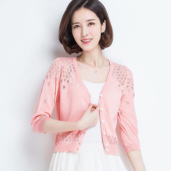 women's knits & tees fashion girl summer clothing knitted hollow jacket slim short cardigan women three-quarter sleeve v-neck shawl blo, White
women's knits & tees fashion girl summer clothing knitted hollow jacket slim short cardigan women three-quarter sleeve v-neck shawl blo, White