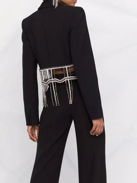 women's suits & blazers y2k autumn women black plaid deep v-neck short slim fit suit diamond chain fringed high waist long sleeve jacke, White;black
women's suits & blazers y2k autumn women black plaid deep v-neck short slim fit suit diamond chain fringed high waist long sleeve jacke, White;black