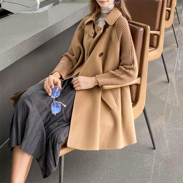 women's wool & blends winter high-end big yards long double-sided cloth coat jacket in little lady's cloak, Black
women's wool & blends winter high-end big yards long double-sided cloth coat jacket in little lady's cloak, Black