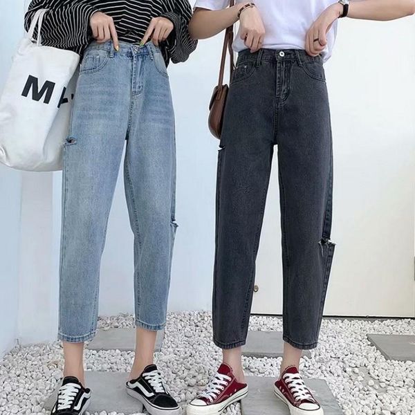 women's jeans s-5xl autumn woman's casual harem ripped woman high waist large sizes boyfriend for women, Blue
women's jeans s-5xl autumn woman's casual harem ripped woman high waist large sizes boyfriend for women, Blue