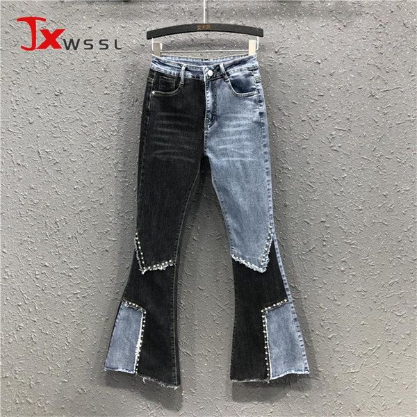 women's jeans vintage women autumn fashion color contrast stitching diamond speaker pants female washed denim trousers, Blue
women's jeans vintage women autumn fashion color contrast stitching diamond speaker pants female washed denim trousers, Blue