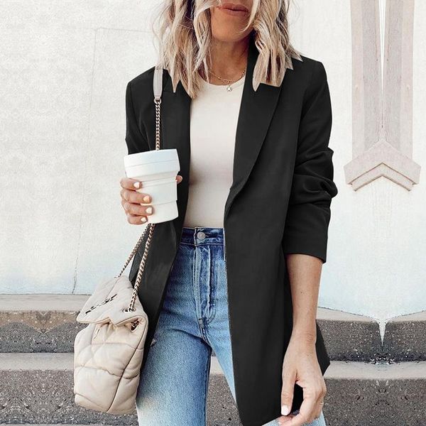 women's suits & blazers blazer women 2021 solid office lady jacket female for autumn notched long sleeve and jackets coat, White;black
women's suits & blazers blazer women 2021 solid office lady jacket female for autumn notched long sleeve and jackets coat, White;black