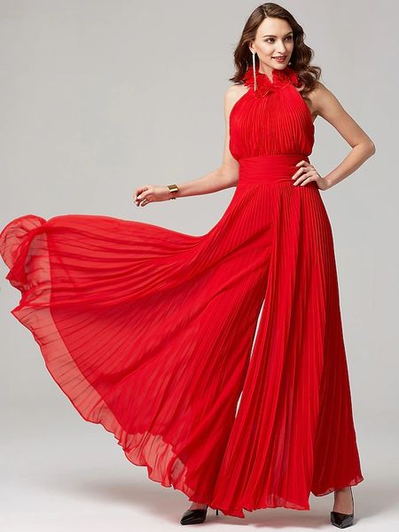 2022 jumpsuits red formal evening valentine's day dress high neck backless floor length chiffon pleats prom party gown robe de soiree v, Black;red
2022 jumpsuits red formal evening valentine's day dress high neck backless floor length chiffon pleats prom party gown robe de soiree v, Black;red