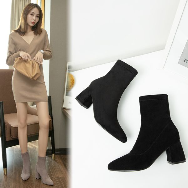 women boots autumn and winter new fashions boots suede square high shortly shoes high heels ankle boots for women platform, Black
women boots autumn and winter new fashions boots suede square high shortly shoes high heels ankle boots for women platform, Black