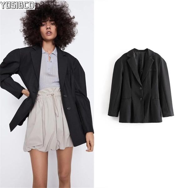 yosibcd women 2021 fashion single breasted loose blazer coat vintage notched collar long sleeve female outerwear chic, White;black
yosibcd women 2021 fashion single breasted loose blazer coat vintage notched collar long sleeve female outerwear chic, White;black