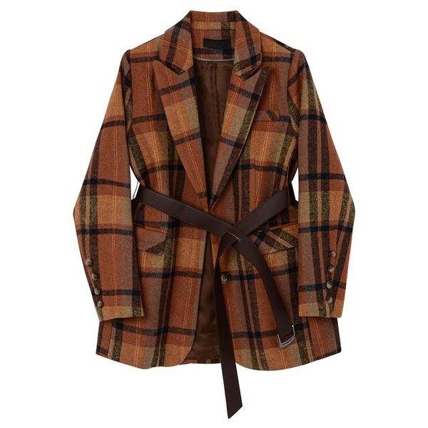 women's suits & blazers orange plaid women bandage blazer lapel long sleeve loose fit jacket fashion tide spring autumn 2021 1dd0629, White;black
women's suits & blazers orange plaid women bandage blazer lapel long sleeve loose fit jacket fashion tide spring autumn 2021 1dd0629, White;black