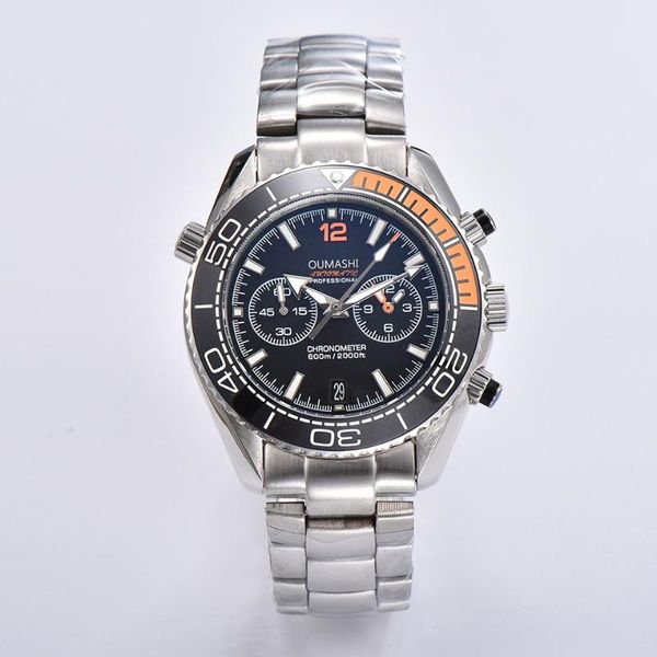 wristwatches 44mm men's watch quartz chronograph function date luminous waterproof, Slivery;brown
wristwatches 44mm men's watch quartz chronograph function date luminous waterproof, Slivery;brown