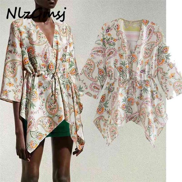 women blouses summer elegant irregular long sleeves print shirt clothing vintage chic blouse 05 210628, White
women blouses summer elegant irregular long sleeves print shirt clothing vintage chic blouse 05 210628, White