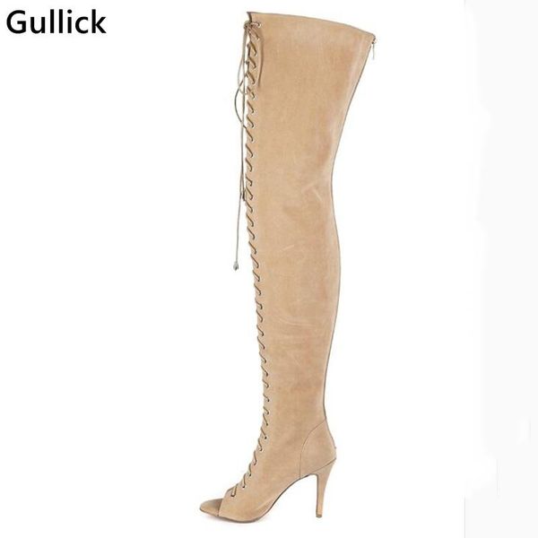 boots lace up over the knee summer suede manufacturer 10 cm high heel back zipper shoes selling for women, Black
boots lace up over the knee summer suede manufacturer 10 cm high heel back zipper shoes selling for women, Black