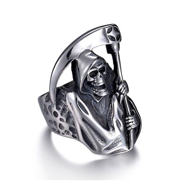 cluster rings punk skull with sickle stainless steel ring for men selling titanium men's hip hop hollow, Golden;silver
cluster rings punk skull with sickle stainless steel ring for men selling titanium men's hip hop hollow, Golden;silver