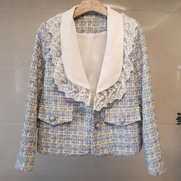 2021 new winter coats vintage chic blue lace tweed jacket woolen coat for women v-neck long outwear chaqueta mujer qrt9, Black;brown
2021 new winter coats vintage chic blue lace tweed jacket woolen coat for women v-neck long outwear chaqueta mujer qrt9, Black;brown