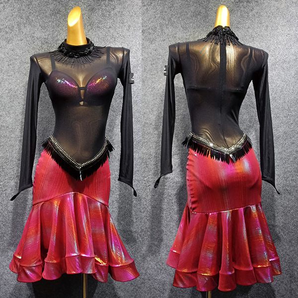 sexy latin dance competition dress dancing clothes women see-through back long sleeve red dance skirt salsa dance dress, Black;red
sexy latin dance competition dress dancing clothes women see-through back long sleeve red dance skirt salsa dance dress, Black;red