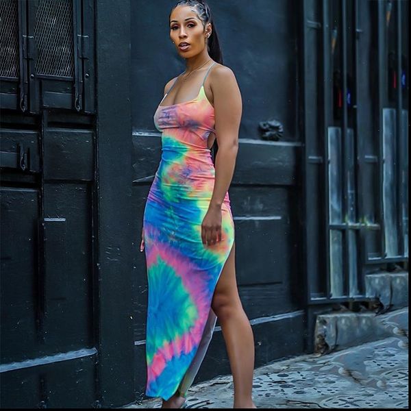 backless lace up bodycon dress tie dye side slit women maxi dresses strap sleeveless party sundress new, Black;gray
backless lace up bodycon dress tie dye side slit women maxi dresses strap sleeveless party sundress new, Black;gray