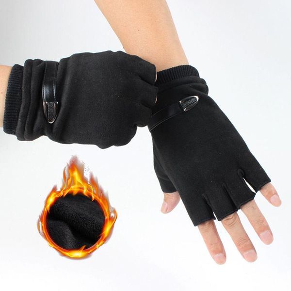 cycling gloves suede for men winter warm plush thickening sports driving antiskid half finger writing dew, Black
cycling gloves suede for men winter warm plush thickening sports driving antiskid half finger writing dew, Black