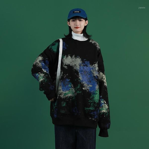 cashmere sweatshirts women's 2019 new korean loose round neck tie dye with all kinds of layering and thickening sweatshirt1, Black
cashmere sweatshirts women's 2019 new korean loose round neck tie dye with all kinds of layering and thickening sweatshirt1, Black