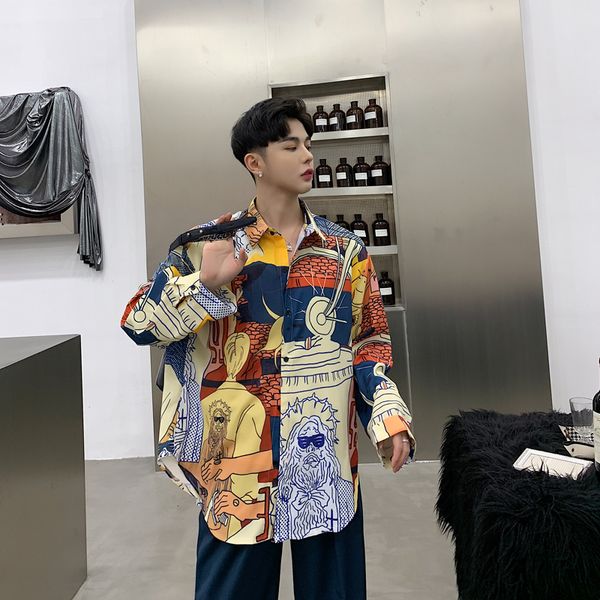 tang new brand men fashion pattern print casual male streetwear hip hop long sleeve shirt 2021 spring ysor, White
tang new brand men fashion pattern print casual male streetwear hip hop long sleeve shirt 2021 spring ysor, White