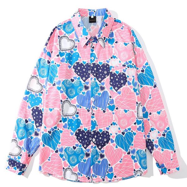 men's casual shirts full heart print hawaii male harajuku button streetwear fall long sleeve oversize blouse camisa masculina, White;black
men's casual shirts full heart print hawaii male harajuku button streetwear fall long sleeve oversize blouse camisa masculina, White;black
