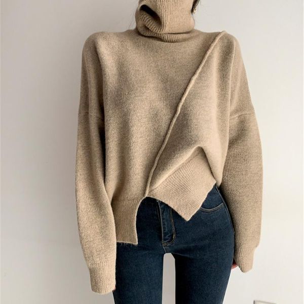 women's sweaters aibeautyer 2021 vintage fashionable split oversized turtleneck elegant women autumn winter knitted, White;black
women's sweaters aibeautyer 2021 vintage fashionable split oversized turtleneck elegant women autumn winter knitted, White;black