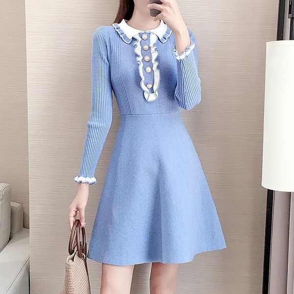 casual dresses sweet reffles knit vestido autumn spring long sleeve female dress korean preppy style woman, Black;gray
casual dresses sweet reffles knit vestido autumn spring long sleeve female dress korean preppy style woman, Black;gray