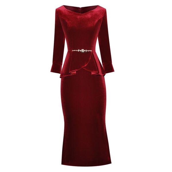 casual dresses feminine clothes v-neck three quarter sleeved rhinestone peplum ruffles bodycon velvet plus size elegant for women, Black;gray
casual dresses feminine clothes v-neck three quarter sleeved rhinestone peplum ruffles bodycon velvet plus size elegant for women, Black;gray