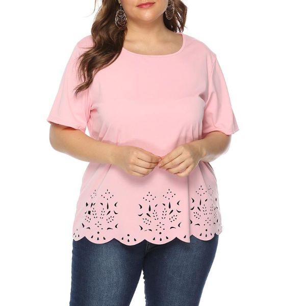 women's blouses & shirts plus size pink tunic ladies short sleeve hollow blouse women spring elegant office lady womens and vrouw #, White
women's blouses & shirts plus size pink tunic ladies short sleeve hollow blouse women spring elegant office lady womens and vrouw #, White