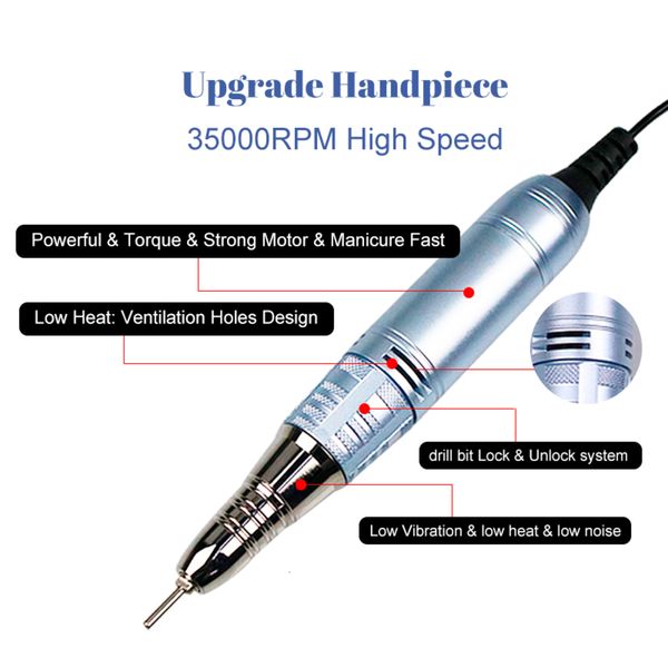 35w nail manicure machine 35000rpm high speed low noise mill cutter drill bits set
35w nail manicure machine 35000rpm high speed low noise mill cutter drill bits set