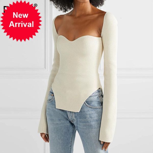 deat 2021 new spring and summer fashion women clothes cashmere sqaure collar full sleeves elastic high waist pullover wk080, White;black
deat 2021 new spring and summer fashion women clothes cashmere sqaure collar full sleeves elastic high waist pullover wk080, White;black