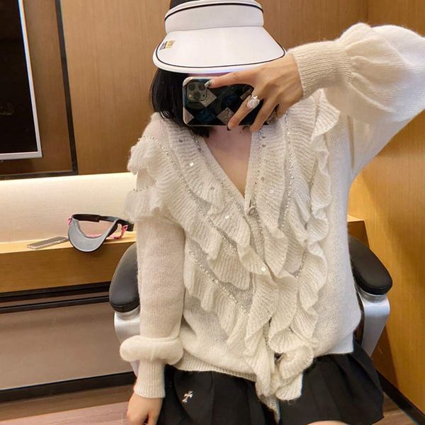 women's sweaters korean fashions frilly with white v-white cleavage sweater long sleeve for frizzy women cut open cardigan 3v31, White;black
women's sweaters korean fashions frilly with white v-white cleavage sweater long sleeve for frizzy women cut open cardigan 3v31, White;black