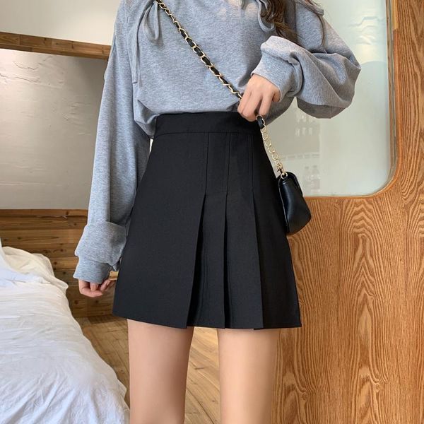 skirts spring casual korean women solid pleated mini a-line skirt vintage office lady kawaii students high waist above knee, Black
skirts spring casual korean women solid pleated mini a-line skirt vintage office lady kawaii students high waist above knee, Black