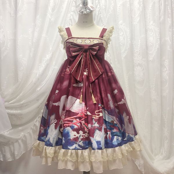 2021 new oriental japanese kawaii girl lolita chinese retro print jsk strap lace tea party renaissance cosplay costume aw22, Black
2021 new oriental japanese kawaii girl lolita chinese retro print jsk strap lace tea party renaissance cosplay costume aw22, Black