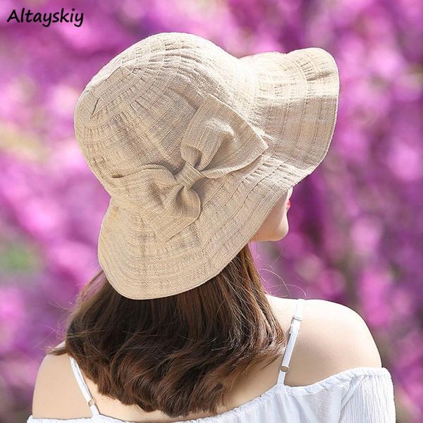 wide brim hats bucket women bow dome casual all-match elegant female caps stylish temperament korean version chic sweet summer sun-proof, Blue;gray
wide brim hats bucket women bow dome casual all-match elegant female caps stylish temperament korean version chic sweet summer sun-proof, Blue;gray