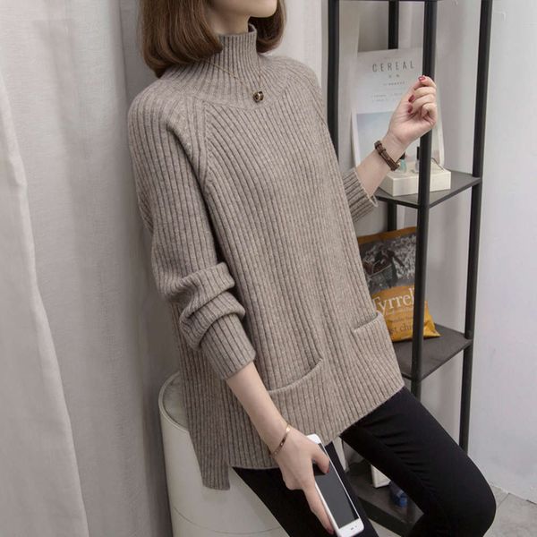 turtleneck women's pullover autumn winter 2020 new knitted shirt loose and lazy style thickened with bottom coat, White;black
turtleneck women's pullover autumn winter 2020 new knitted shirt loose and lazy style thickened with bottom coat, White;black