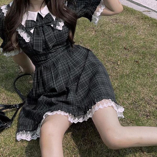 summer kawaii cute soft women dresses vintage grunge plaid sundress lace princess lolita mini gothic japanese, Black;gray
summer kawaii cute soft women dresses vintage grunge plaid sundress lace princess lolita mini gothic japanese, Black;gray