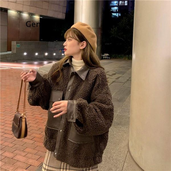 women's trench coats winter casual warm coat for women korean harajuku patchwork solid artifical cashmere jacket fashion female with po, Tan;black
women's trench coats winter casual warm coat for women korean harajuku patchwork solid artifical cashmere jacket fashion female with po, Tan;black