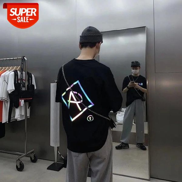 t-shirt men summer cotton colorful reflective letters printed short-sleeved korean version ins wild large size tide shirt male #e24i, White;black
t-shirt men summer cotton colorful reflective letters printed short-sleeved korean version ins wild large size tide shirt male #e24i, White;black
