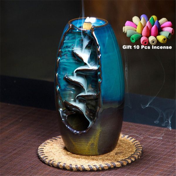 fragrance lamps with 10cones gift waterfall ceramic holder,option for mixed incense cones (burner l and size m) zen incienso quemador
fragrance lamps with 10cones gift waterfall ceramic holder,option for mixed incense cones (burner l and size m) zen incienso quemador