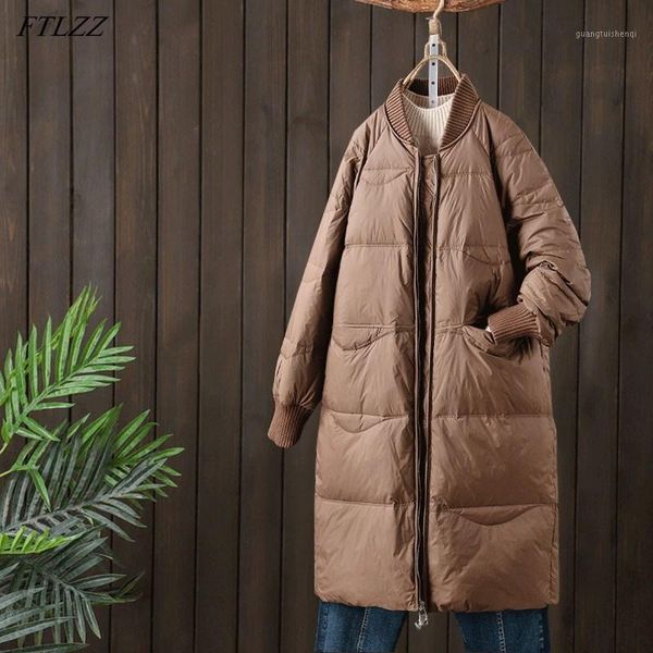 women's down & parkas ftlzz winter baseball collar long light feather jacket women casual loose windproof sleeve outwear solid color fi, Black
women's down & parkas ftlzz winter baseball collar long light feather jacket women casual loose windproof sleeve outwear solid color fi, Black