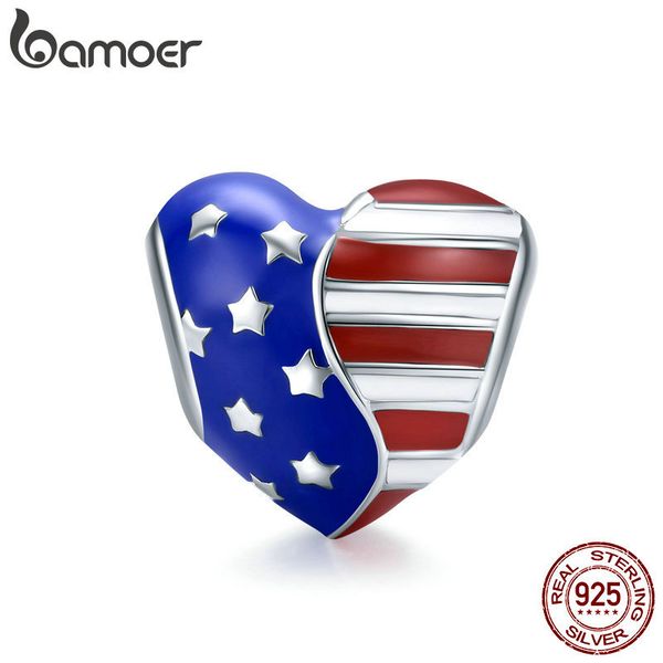 bamoer genuine 925 sterling silver blue enamel stars and stripes heart charm for original silver bracelet america jewelry bsc281 q0531, Black
bamoer genuine 925 sterling silver blue enamel stars and stripes heart charm for original silver bracelet america jewelry bsc281 q0531, Black