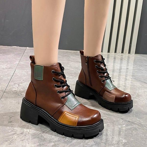 boots bare chunky 2021 women winter keep warm ankle color matching female fashion lacing, Black
boots bare chunky 2021 women winter keep warm ankle color matching female fashion lacing, Black