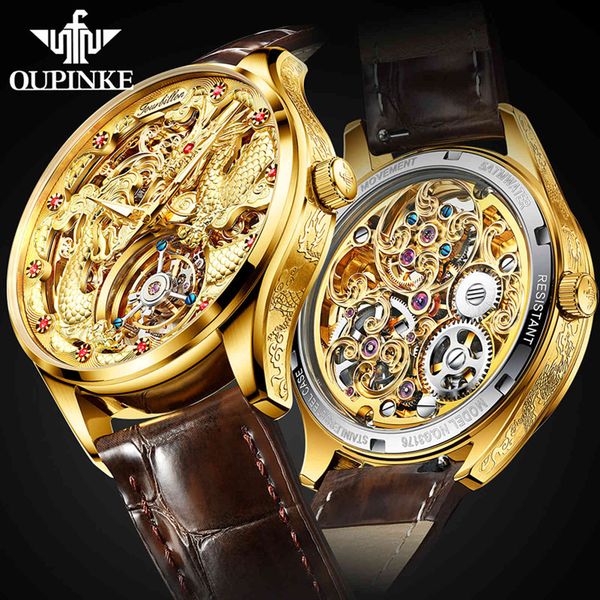 brand oupinke luxury gold mechanical watch for men tourbillon sapphire dragon leather wathes hand wind waterproof no battery, Slivery;brown
brand oupinke luxury gold mechanical watch for men tourbillon sapphire dragon leather wathes hand wind waterproof no battery, Slivery;brown