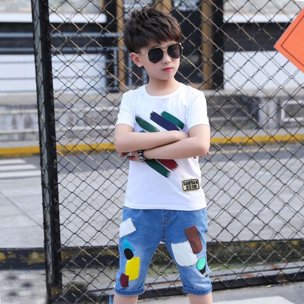 boys' summer children's wear 2020 new set, White